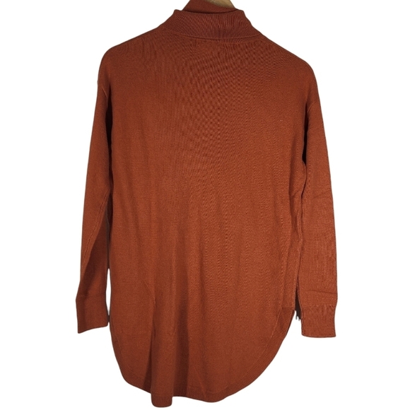 NWT Chelsea28 Turtleneck Sweater Long Sleeve Pullover Pima Cotton Blend Rust XXS - Picture 3 of 6
